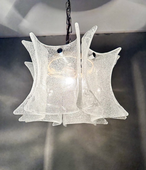 Vintage Eisglas Pendelleuchte