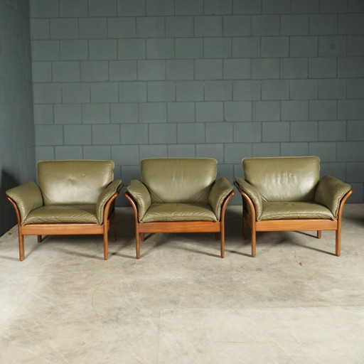 Poltrone vintage ‘Scala’ - Dreipunkt International - anni '80 – fauteuils, Leather, Wood