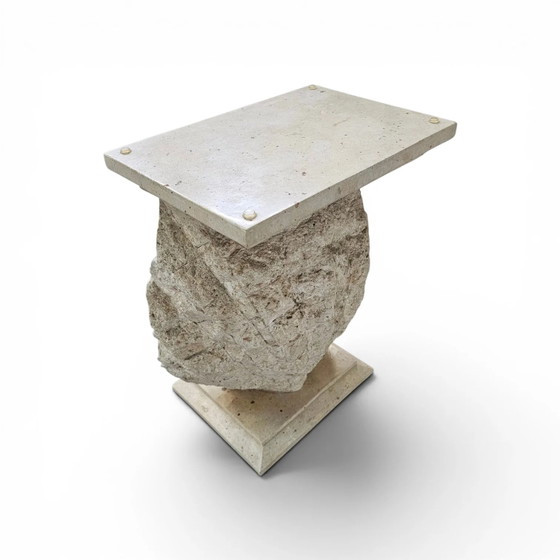 Magnussen Ponte consola o base de mesa en forma de concha con tapa de cristal original – Glass, Postmodern (photo 6 of 15)