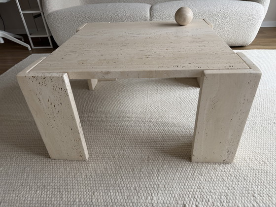 Image 1 of Vintage travertine coffee table, Italian modernism, 1970s