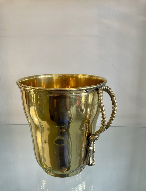 Image 1 of Handgemaakte Franse wijnkoeler/champagnekoeler van messing