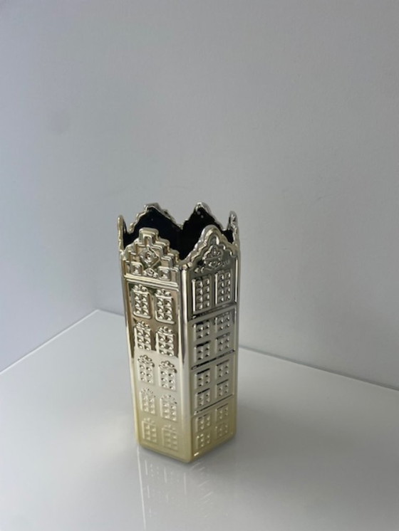 Image 1 of Architectural design vase with Amsterdam canal facades