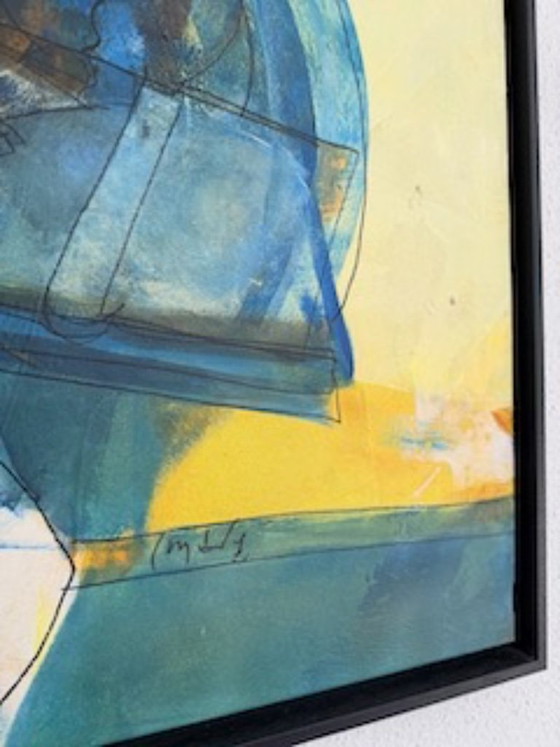 Peinture sur toile - Carlos Méndez (1943) "Chanson 1" – Peintures et dessins, Wood, Canvas (photo 2 of 5)