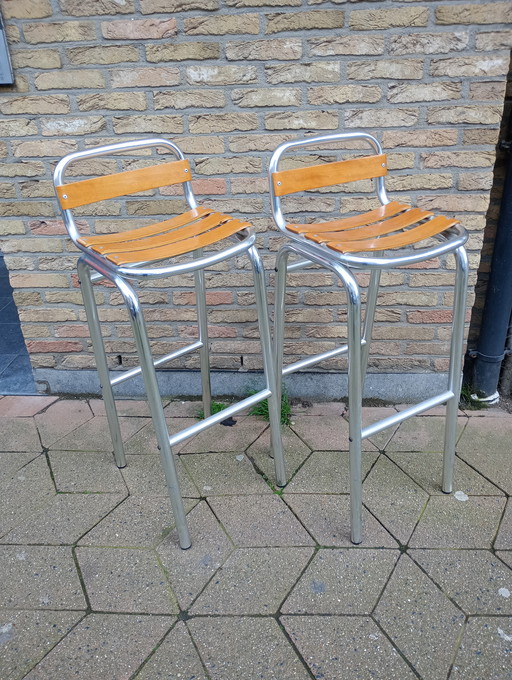 Indecasa outdoor chairs stool aluminium frame wood