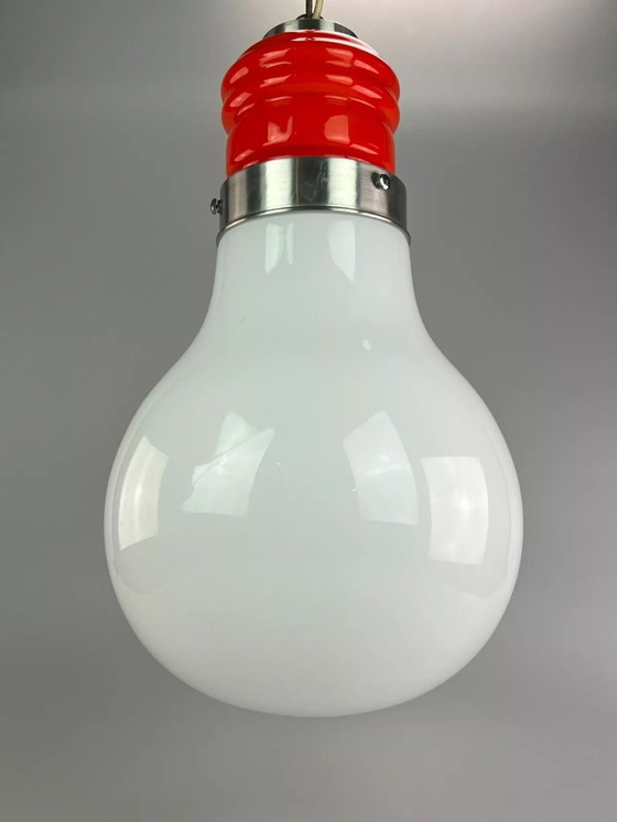 Image 1 of Lampada da soffitto anni '60-'70 lampada a sospensione in vetro di Murano "Bulb" Italia Space Age