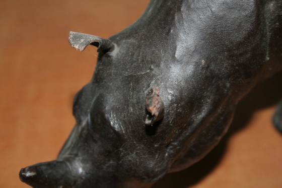 Image 1 of Rinoceronte grande in pelle vintage