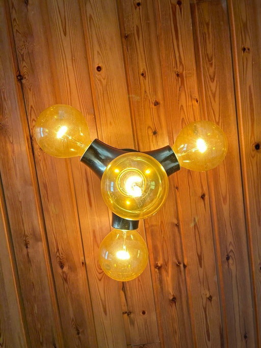 Famous Gemini ceiling lamp - Space Age - 4 lamps - Cosack Leuchte - 1970s