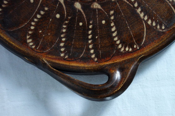 Image 1 of Großes antikes glasiertes Keramiktablett