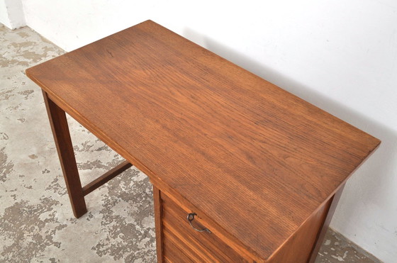 Image 1 of Vintage Oak Children's Desk With Shutter 1950s