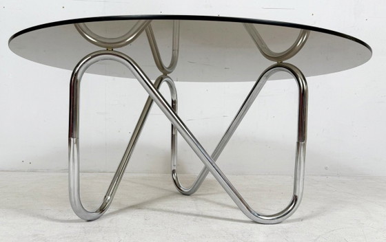 Image 1 of Französischer Stahlrohr Coffee Table/Couchtisch, der 1970er Jahre