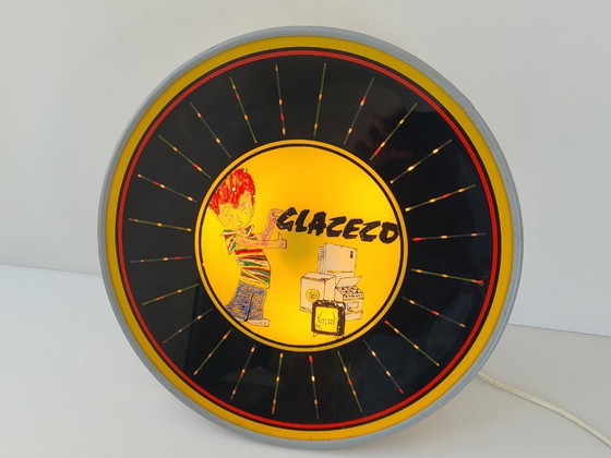 Image 1 of Vintage 1970s Glazeco Psychedelic Space Age 70s Illuminated Sign