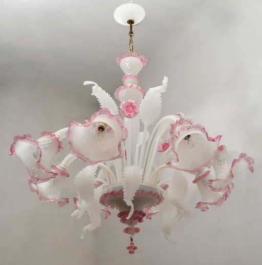 20th Century Modern Venetian Murano Glass Chandelier "Ca'rezzonico" Style, 1960s
