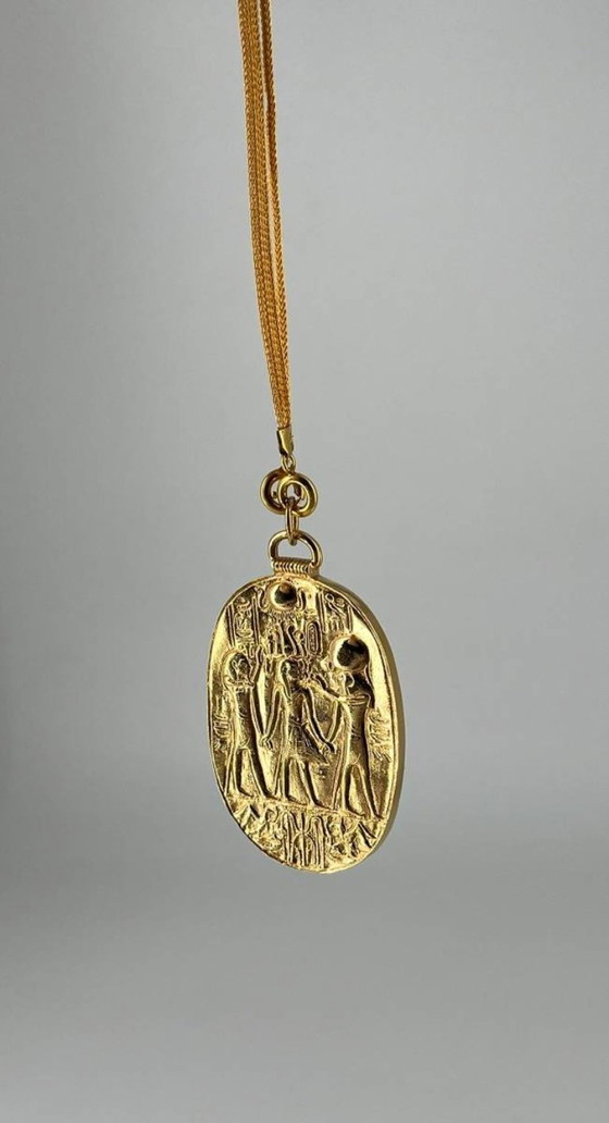Image 1 of Vintage MMA Egyptian Revival Necklace – 12K Gold Filled – Metropolitan Museum of Art