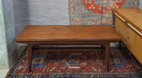 Image 1 of Metamorfische eet-/salontafel van teakhout, ontworpen door Kai Kristiansen, Denemarken, jaren 60.