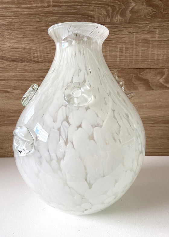 Image 1 of Atypique Vase en Verre Marbré de Murano Verriers Vénitiens Design Poisson-Lune