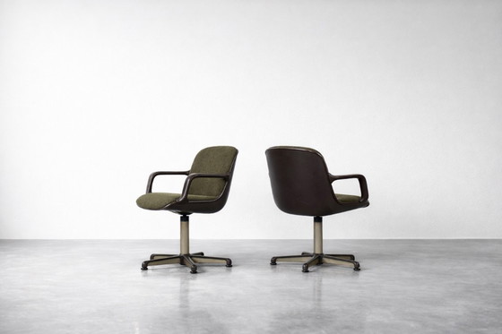 Image 1 of Vintage Mid-Century German Modern Office Chairs by Charles  Pollock for Comforto, 1970s, Set of 2