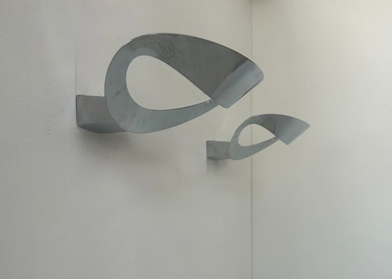 Image 1 of Coppia di applique "Mesmeri" in metallo cromato di Artemide, Italia 1980