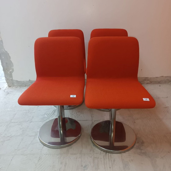 Image 1 of Lot van 4 Vintage Leren Stoelen door Poltronova, Harlow Variant 1971
