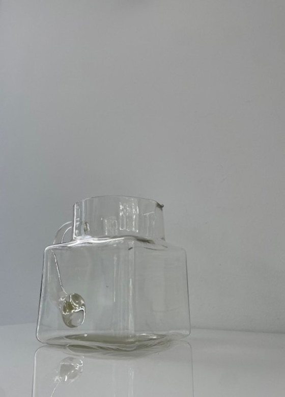 Image 1 of Jarra de cristal de diseño, forma cúbica, 1,5 L, soplada a mano.
