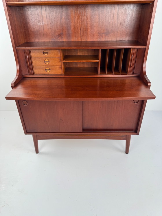 Image 1 of Johannes Sorth for Nexø Møbelfabrik Bornholm Bookcase with Writing Desk