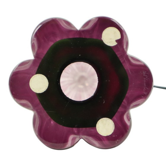 Image 1 of Purple Crystal Table Lamp Val Saint Lambert