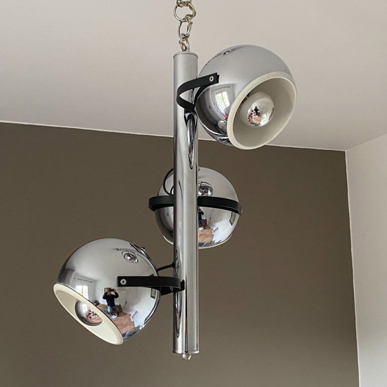 Image 1 of Suspension Eye Ball 3 globes. 1970. Space age.