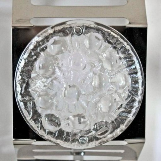 1x 1970s Space Age Chromed Pendant Lamp by AV Mazzega, Murano Glass, Chandeliers, Silver (photo 4 of 11)
