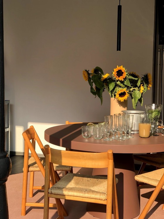 Image 1 of 8x Hout en koord stoelen