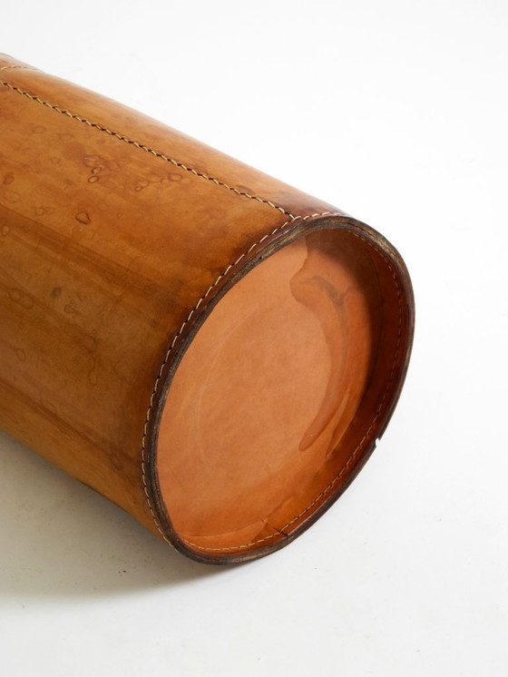 Image 1 of Beautiful 1960s leather paper bin by Torben Ørskov & Co Denmark