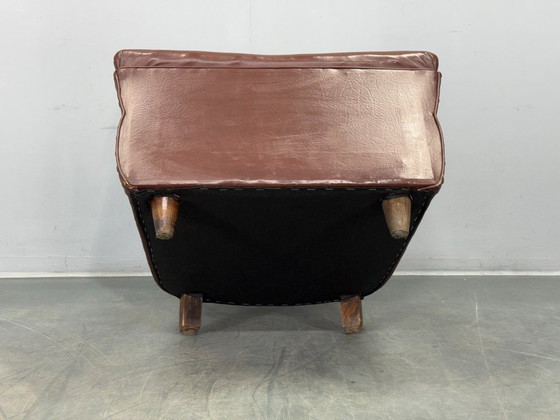 Image 1 of Sillón italiano de cuero sintético de mediados de siglo de la década de 1950