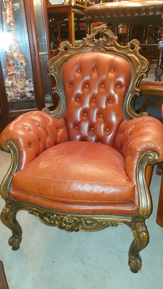 Image 1 of Italienischer Barock-Sessel aus Leder