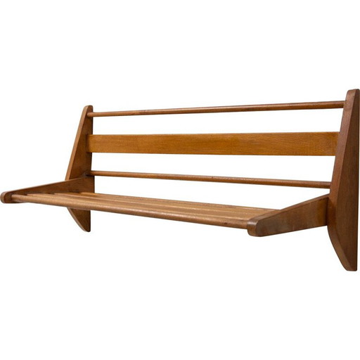 Vintage wooden wall shelf by Krásná Jizba, 1960