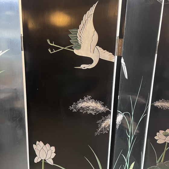 Image 1 of Paravent japonais-chinois ancien peint à la main