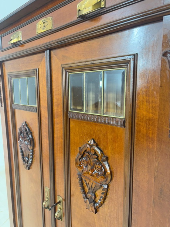 Image 1 of Antico armadio per biancheria/armadio da soggiorno Gründerzeit (fine XIX secolo) vertiko, epoca 1900 circa