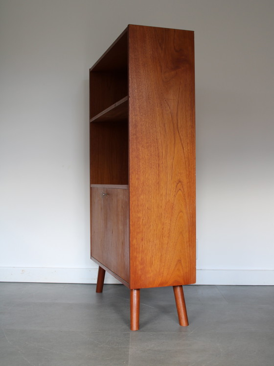 Vintage Deense Boekenkast Met Klep In Teak – Boekenkasten, Wood (photo 6 of 9)