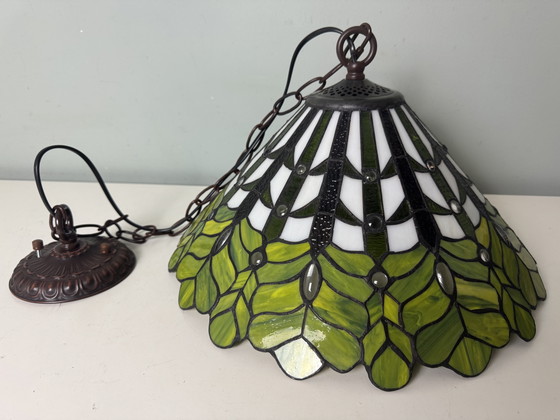 Image 1 of Prachtige glas-in-lood Tiffany hanglamp - Nieuw in doos!