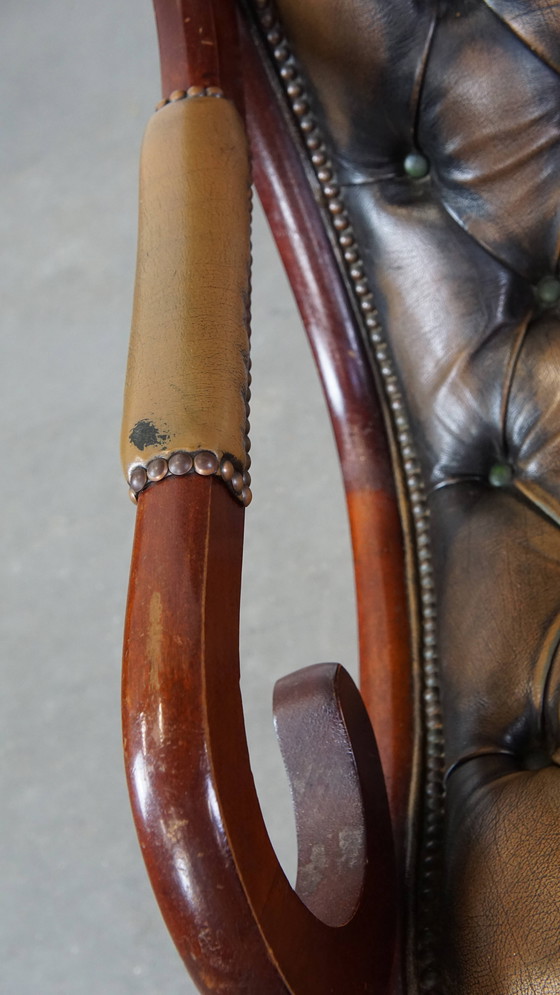 Image 1 of Green Vintage Chesterfield Armchair