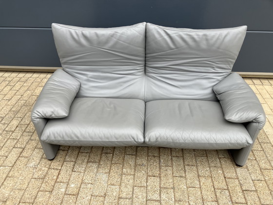 Image 1 of Cassina Maralunga 2,5-Sitzer in original grauem Pelle-Leder, SINGLE!