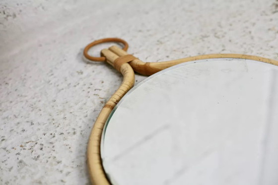 Image 1 of Espejo de ratán al estilo de Louis Sognot