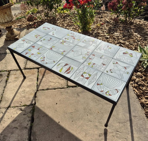 Mesa de centro de cerámica Roger Capron, década de 1960