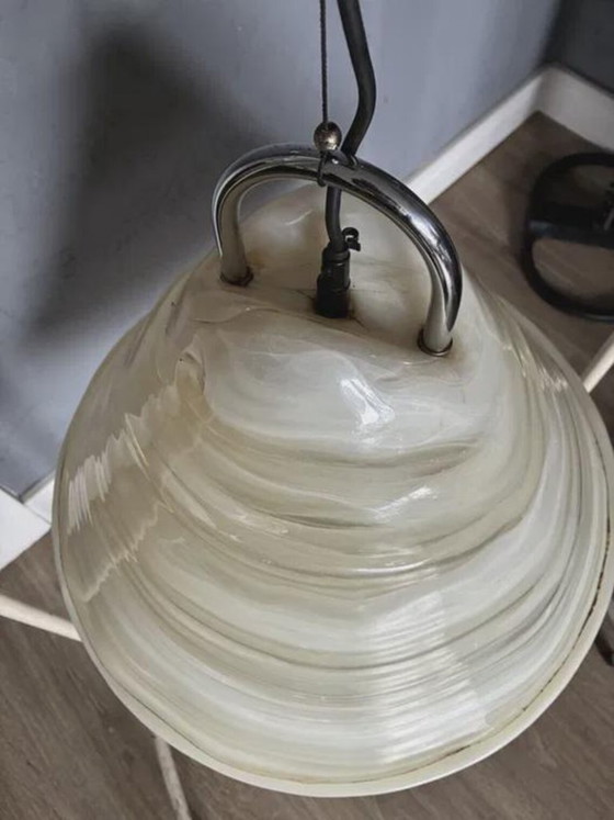 Lampada a sospensione Gura Leuchten, anni '70, Lampade a sospensione, Vetro, Metallo, Bianco, 1970 (foto 3 di 5)