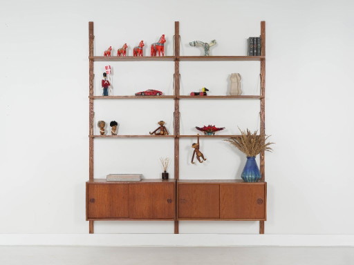 Estantería modular de teca, diseño danés, década de 1960, fabricada en Dinamarca.
