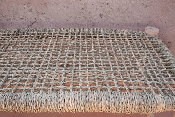 Banc marocain tressé – Osier, Rotin, Modern (photo 6 of 6)