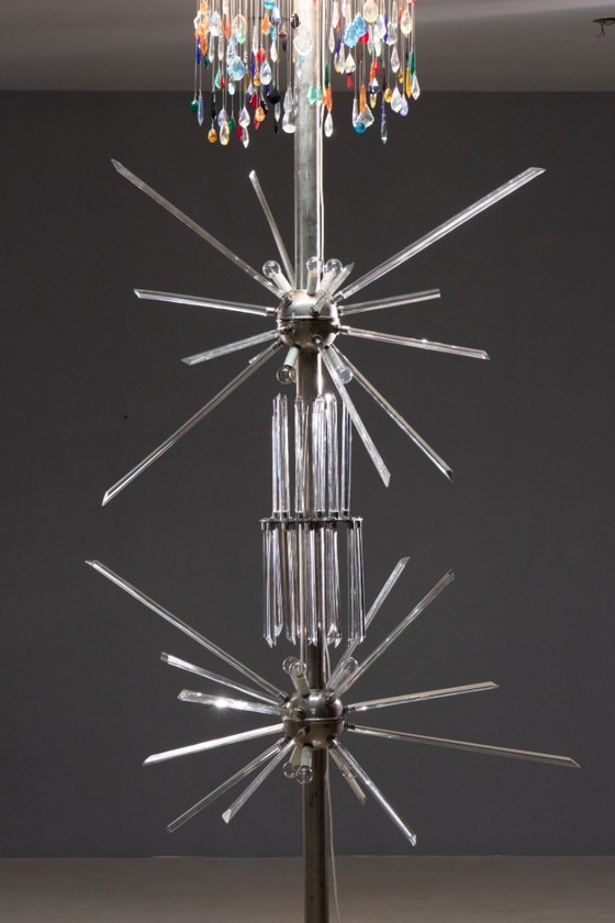 Image 1 of Lampada da terra di René Roubíček, Nový Bor, vetro e metallo, anni '60