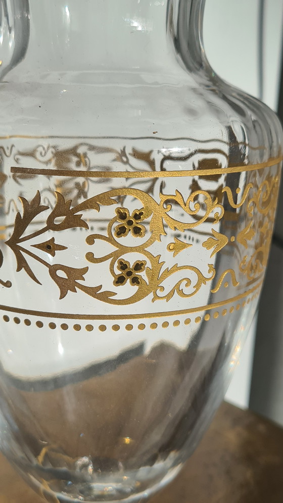 Image 1 of Vaso di cristallo Baccarat con decorazione in oro 24k, segnalato