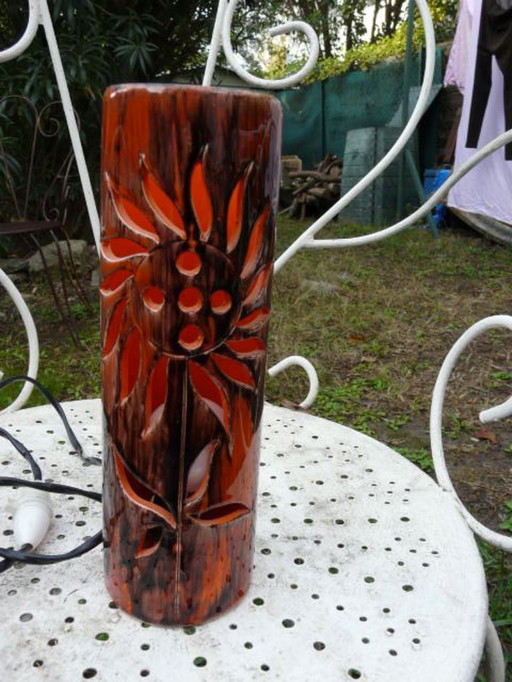 Ceramic lamp signed CAMOS - VALLAURIS, 1960