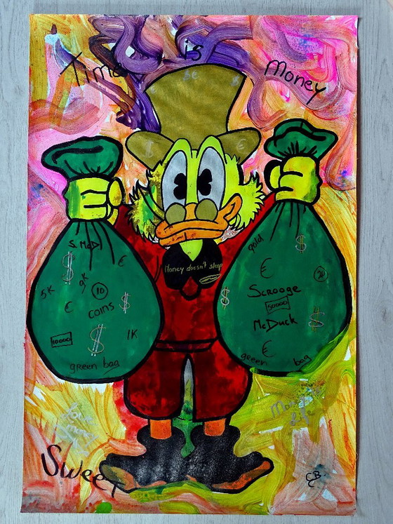 Pittura Pop Art, di Dagebert Duck Monopoly man, CB, Dipinti e disegni, Tela, Rosso (foto 6 di 10)