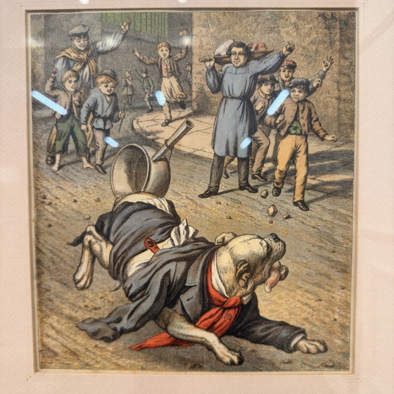 Classic Print Scene with Dogs – Lithographs & prints, Glass, Paper (photo 4 of 5)
