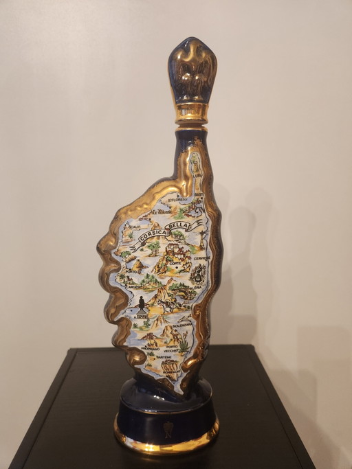 Preciosa botella/decantador de porcelana vintage Revol France - Córcega y Napoleón