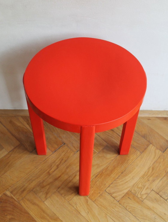 Image 1 of 1930's Modernist Red Stool